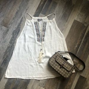 Embroidered accented top